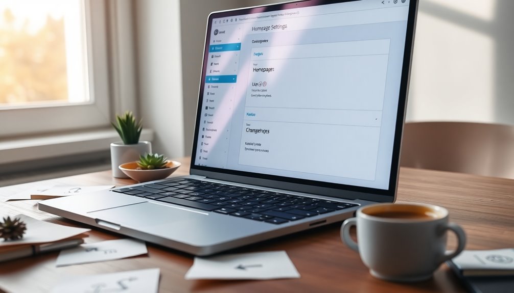 set up wordpress homepage